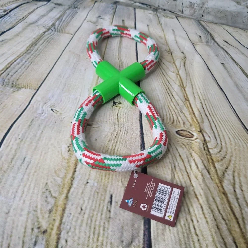 Large Dog Infinity Rope White Green Red JMK 07000